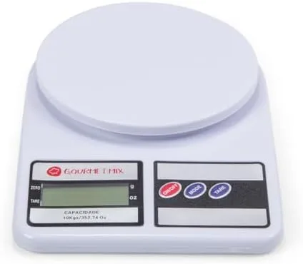Gourmet Mix Balança de Cozinha Digital de Precisão até 10Kg Compacta para Receitas Doces e Salgadas, artesanato, delivery e laboratórios