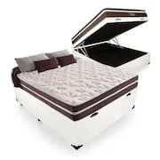 Patrocinado - Cama Box Com Baú Casal + Colchão De Molas - Comfort Prime - Classic Superlastic 138cm