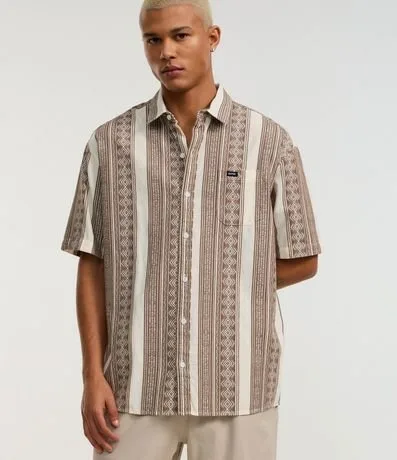 Camisa Relaxed em Jacquard com Estampa Étnica