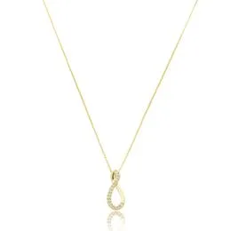 Gargantilha de Prata com Banho Malha Veneziana 45cm Infinito com Zirconias - GG22958