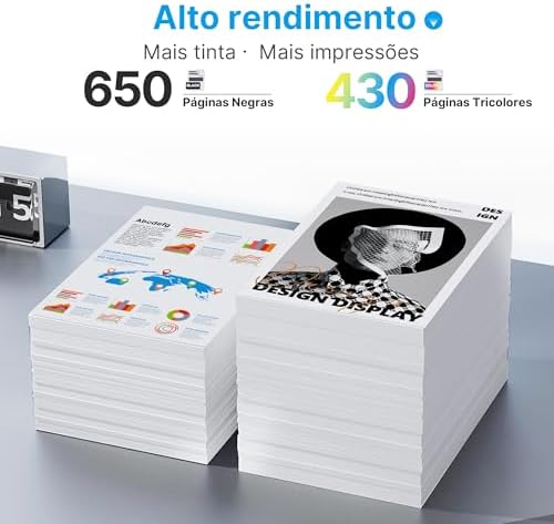 WISETA Cartucho de Tinta Compatível com HP 667 667XL Compatível com DeskJet Ink Advantage 1275 2374 2375 2376 2775 2776 6475 6476 6075 (1 Preto, 1 Colorido)