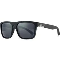 Óculos de Sol Masculino Com Proteção UV400 Polarizado Visão Nítida Confortável Preto Fosco Formato Quadrado Casual Esporte Village Heaven 1034