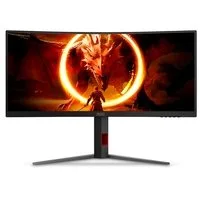 Monitor Gamer Curvo AOC Agon 34", Ultrawide, WQHD, 180Hz, 0.5ms, Fast VA, Adaptive-Sync, Altura Ajustável, Preto - U34G4C