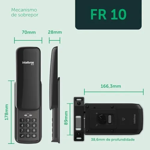 Fechadura Digital Para Uso Interno e Externo FR 10 Preto Intelbras