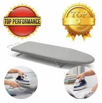 Tabua De Passar Roupa Cinza Portátil Com Os Pés Dobravel com Tecido Termico Metalizado E Mesa Com Porta Ferro Retrátil Passadeira Reforçada Premium