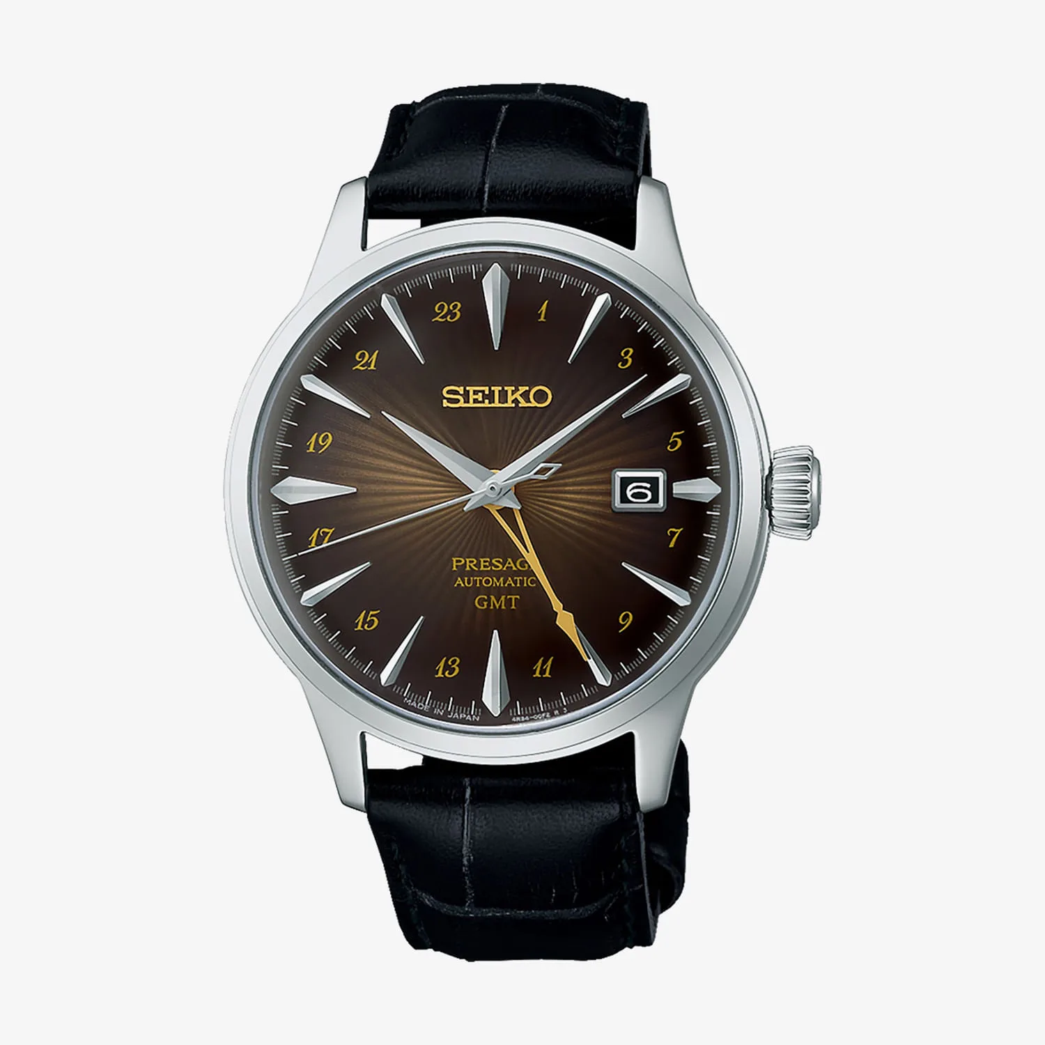 Relógio Seiko Presage Masculino em Couro Preto SSK039J1