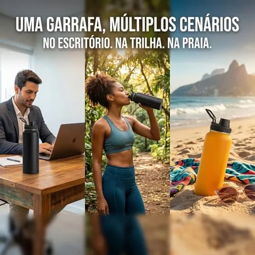 Garrafa Termica 1200ml Esportiva De Aço Inoxidável Com Isolamento A Vácuo De(Azul)