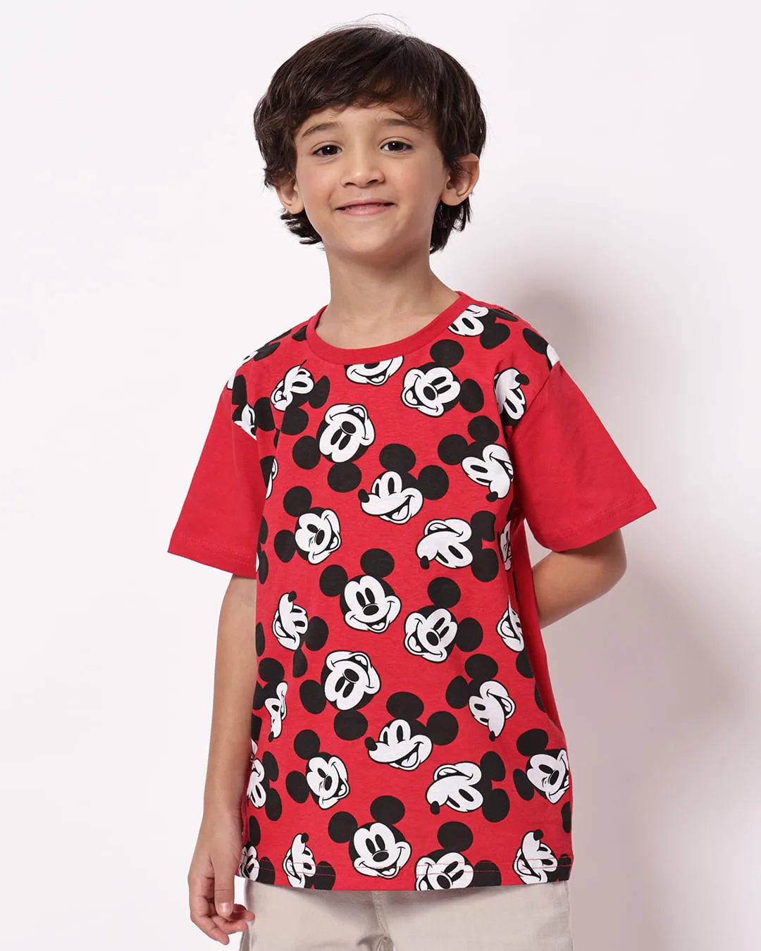 Camiseta Infantil Algodão Disney Mickey Vermelho