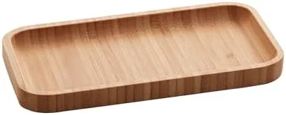 LYOR - Bandeja de Bambu Hire Marrom Natural 20cm - Mesa Posta - Organização - Utensílios de Cozinha - Enxoval - Decoração - Travessa Retangular - Petisqueira - Utilidades Domésticas
