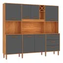 Cozinha Compacta 7 Portas 3 Gavetas Modena  Yescasa