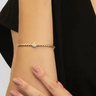 Pulseira Icona em Ouro Amarelo 18k com Diamantes, 0,105ct