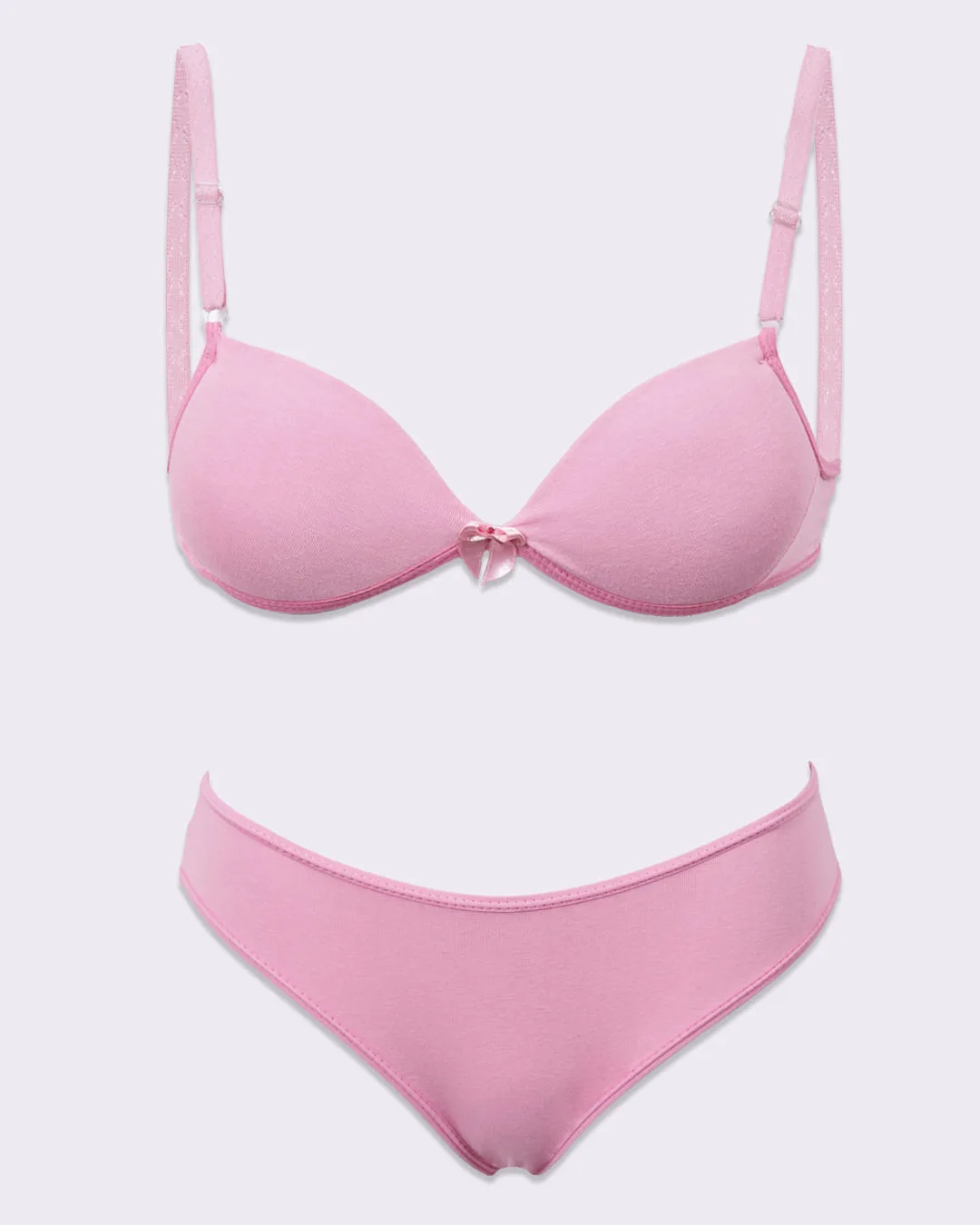 Conjunto Lingerie Juvenil Algodão com Bojo Rosa