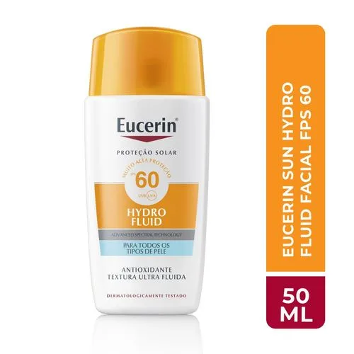 Protetor Solar Facial Hydro Fluid FPS 60 Toque Seco 50 ml Eucerin