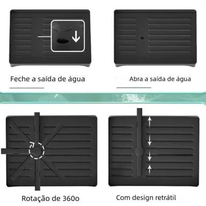 Escorredor de Louça Duplo em Aço Carbono  Organizador de Pratos, Copos e Talheres