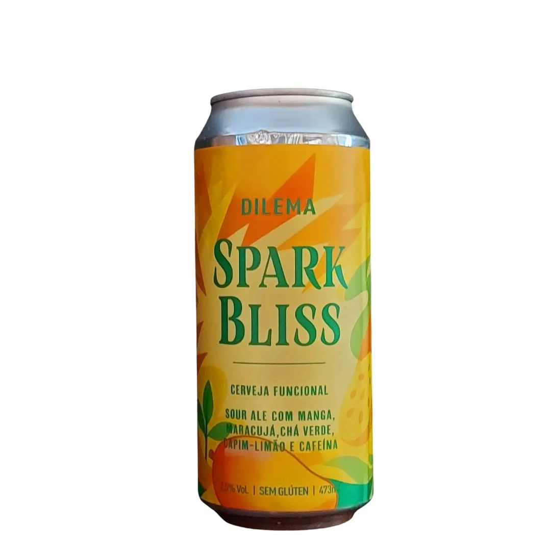Cerveja Funcional Dilema Spark Bliss Sour Ale com Manga, Maracujá, Chá Verde, Capim-Limão e Cafeína 473 ml