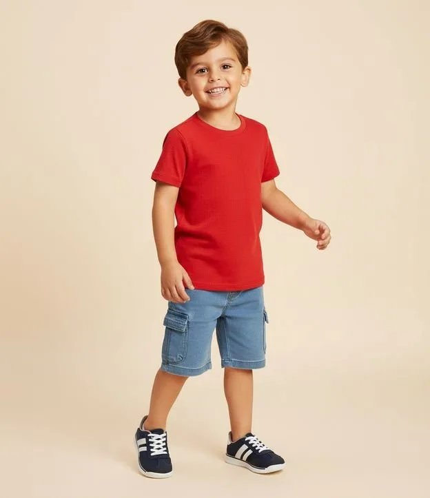 Camiseta Infantil Básica em Algodão - Tam 1 a 5 anos