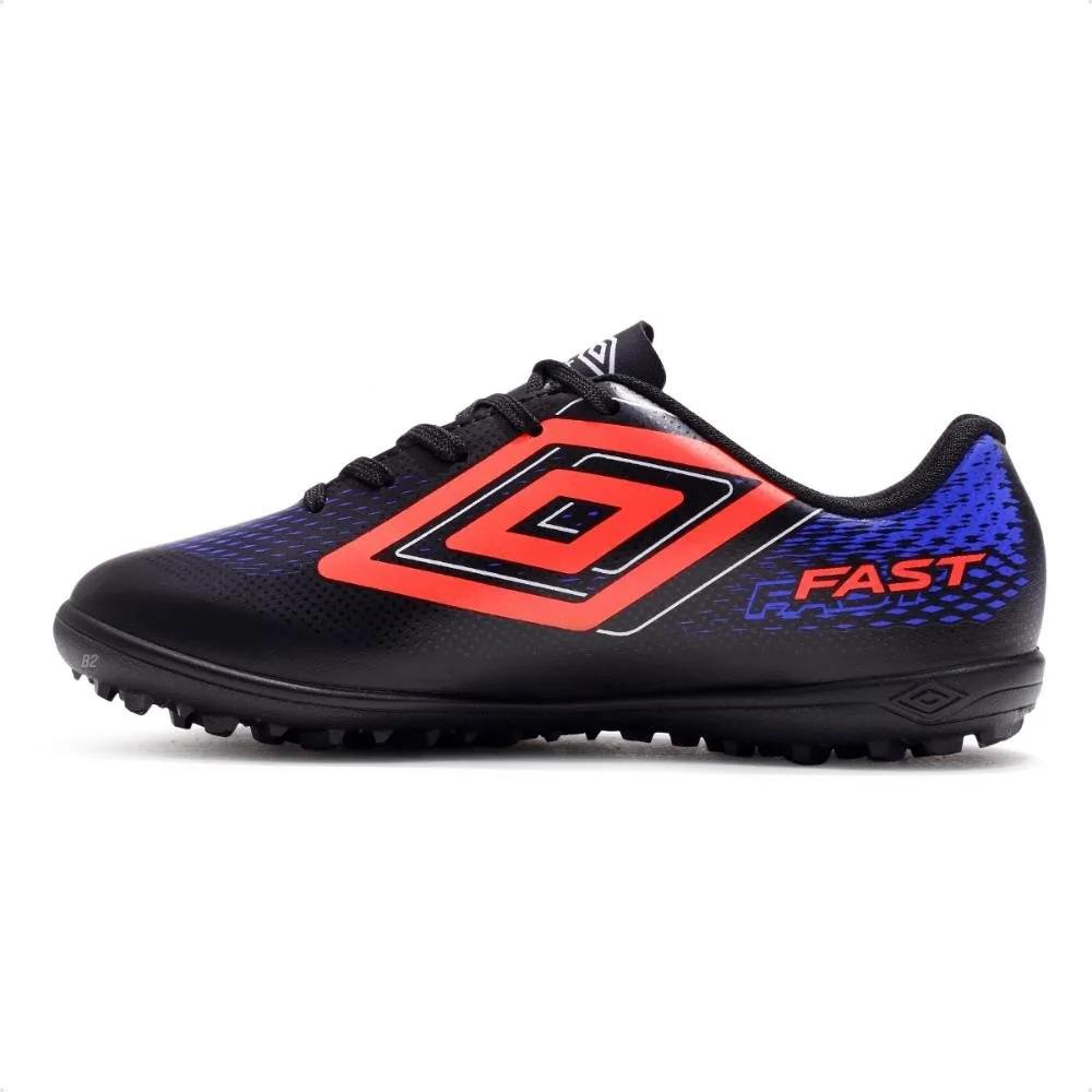 Chuteira Society Umbro Fast II Jr Preto/Coral