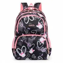 Mochila Escolar Feminina Moderna com Chaveiro