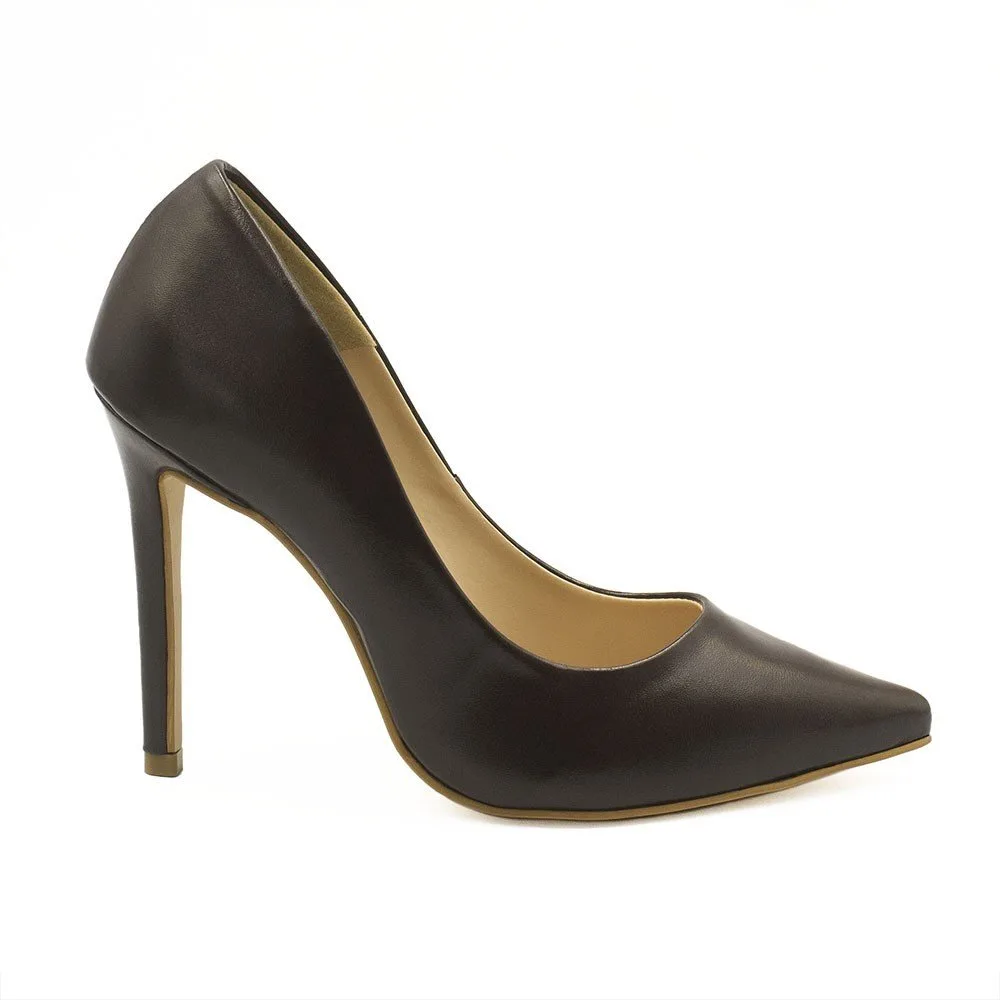 Scarpin Bico Fino Salto Suzy Marrom
