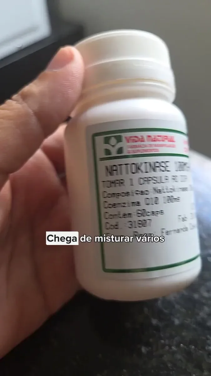 Nattokinase 100mg Natoquinase Com Vitamina K2mk7 100mcg 60 Capsulas Cps Sem Sabor Suplemento