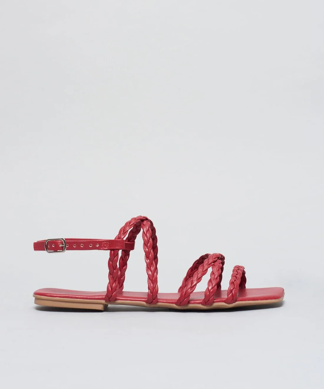 Rasteira Basica Trancinha Soft - Vermelho