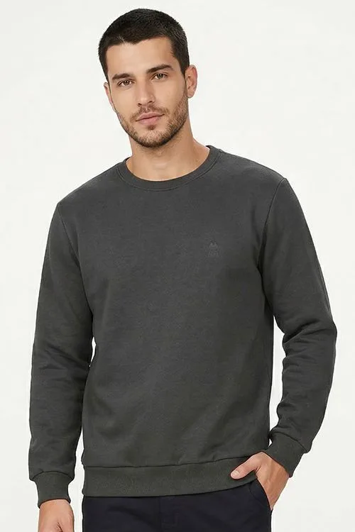 Moletom Masculino Leve Gola Careca Polo Wear Cinza Médio