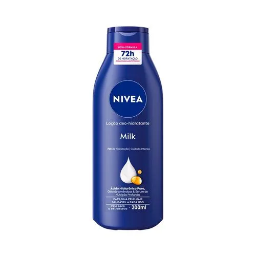 Loção Hidratante Milk Pele Seca a Extrasseca 200ml Nivea com Óleo de Amêndoas