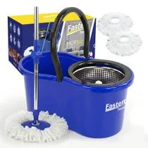 Balde Mop Esfregao Giratório 360º 13L Centrifuga Inox Com 2 Refis Fasterr