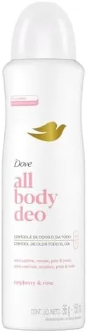 Dove All Body, Desodorante Corporal Aerossol, Para o Corpo Todo, Framboesa e Rosa 150ml