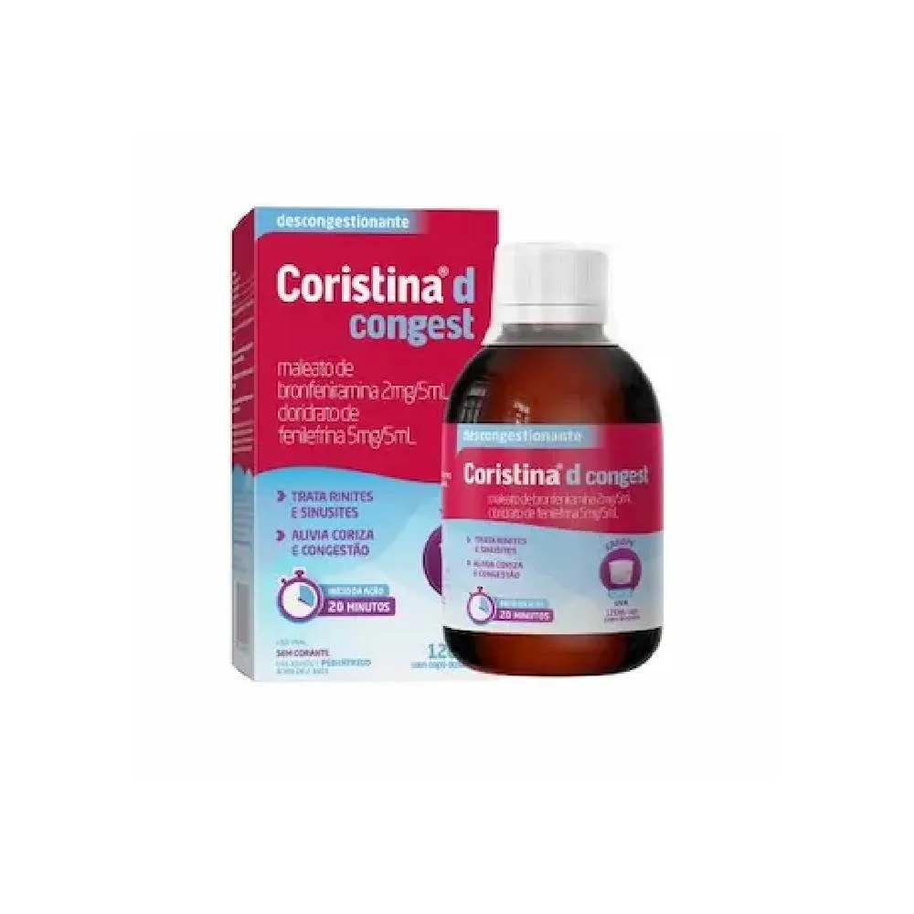 Descongestionante Coristina D Congest Xarope Com Copo Dosador 120ml