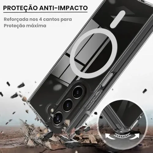 Capa Mag-safe para Samsung [Galaxy S25] Capinha Slim Premium com [Proteção de Câmera] Magnetica Clear Case Transparente [Anti-Amarelamento], Compatível com MagSafe e Anti Impacto (6.2 Pol)