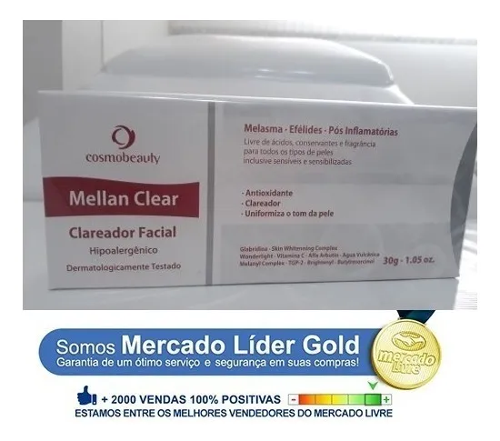 Clareador Melasmas Mellan Clear Cosmobeauty 12x Sem Juros