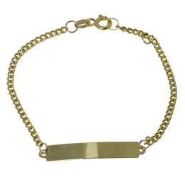 Pulseira Ouro 10K Chapa Malha Grumet 13cm - PS15661