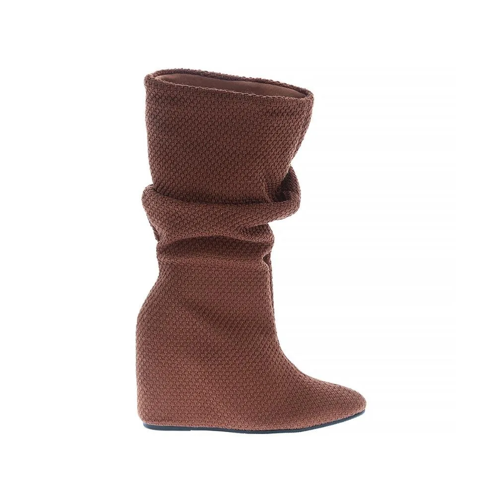 Giza - Bota Meia Feminina Salto Anabela Caramelo
