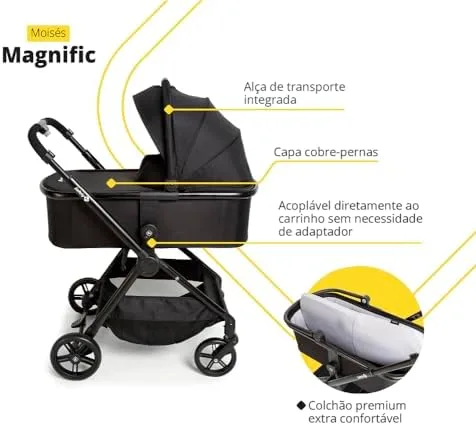 Safety 1st, Travel System Magnific, 5 em 1, Full Black