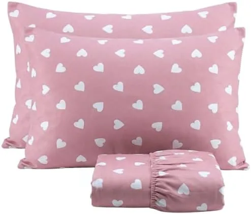Cozzilar Jogo de Lençol Cama Casal Malha 100% Algodão 3 Peças Estampado Kit Inclui 1 Lençol Casal Com Elástico e 2 Fronhas Toque Macio (Modelo 7)