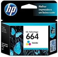 Cartucho de Tinta HP 664 Colorido Original (F6V28AB) Para Impressora Deskjet 2136, 2676, 3776, 5076, 5276