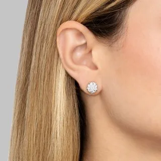 Brinco Solitário Cielo em Ouro Branco 18k com Diamante de Laboratório 4 ct