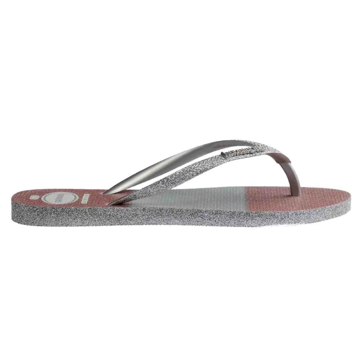 Chinelo Feminino Dedo Glitter Glam Fc Havaianas Cinza Gelo