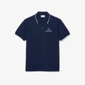 Camisa Polo Lacoste Pocket Accent L.12.12 Masculina - Marinho+Branco