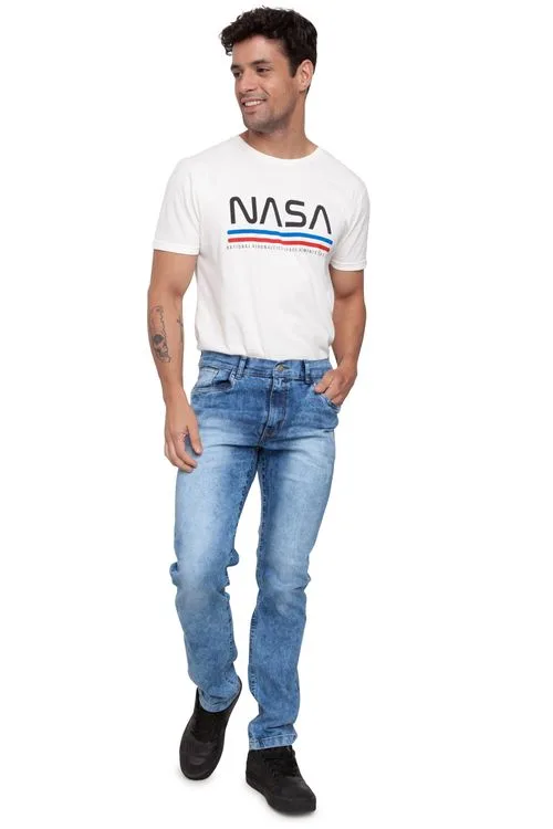 Calça Jeans Masculina Slim Caedu Azul Claro Moderna