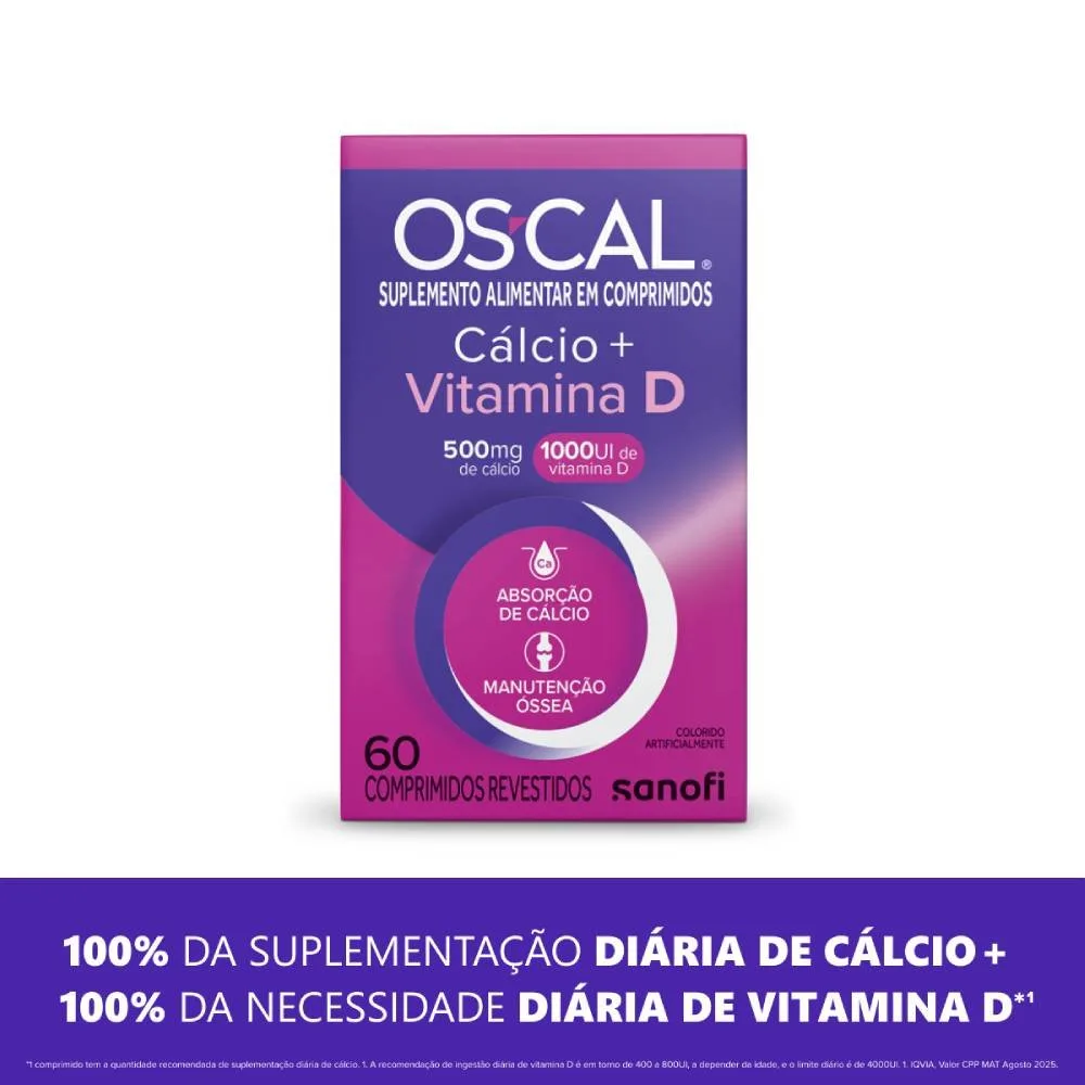 Suplemento Alimentar Os Cal Cálcio + Vitamina D 60 Comprimidos