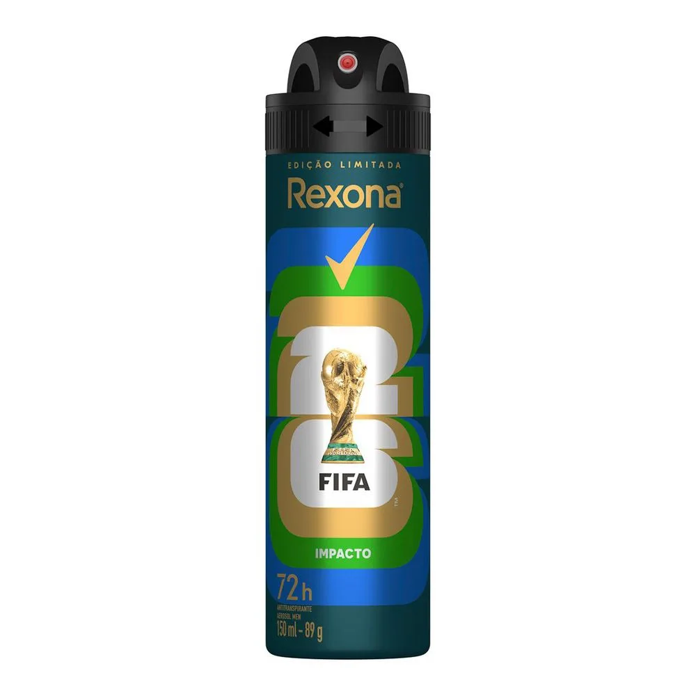 Desodorante Antitranspirante Aerosol Masculino Rexona Impacto 72 horas 150ml - Drogarias Pacheco