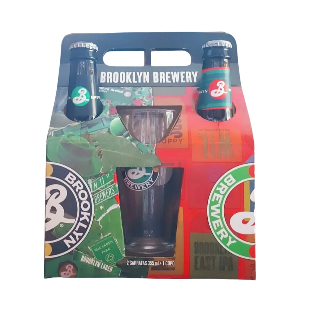 Kit Brooklyn com 01 East IPA + 01 Lager + 01 Copo