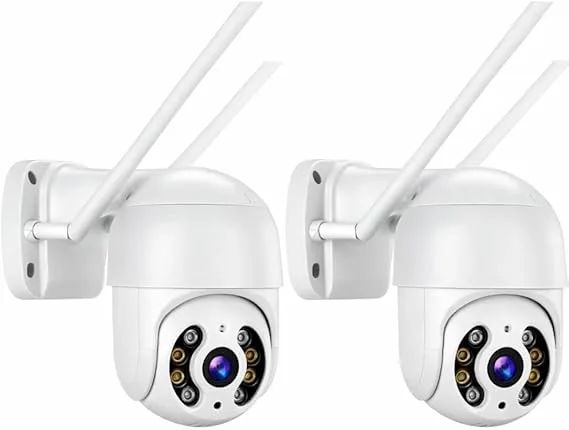 Kit com 2 Câmeras de Segurança Wi-Fi Externa IP A8 – Prova d’Água com Visão Noturna Infravermelha e Monitoramento em Tempo Real Premium (2)