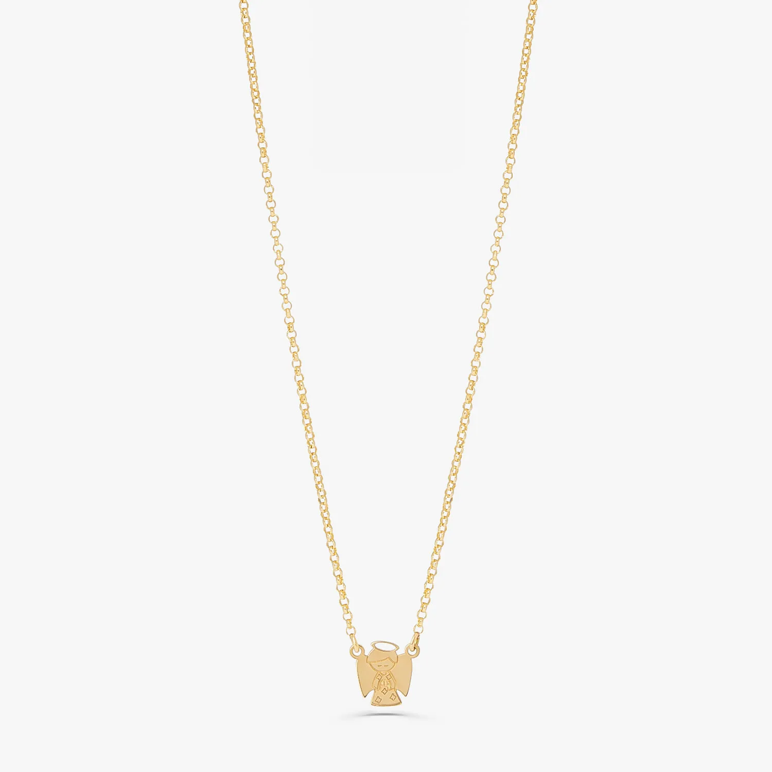 Escapulário Infantil Anjo em Ouro Amarelo 18k