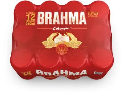 Cerveja Brahma Chopp Pilsen Lager 12 Unidades 350ml Lata