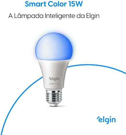 Lâmpada Inteligente Mais Potente 15W Smart Color RGB Wifi Elgin compatível com Alexa e Google Home