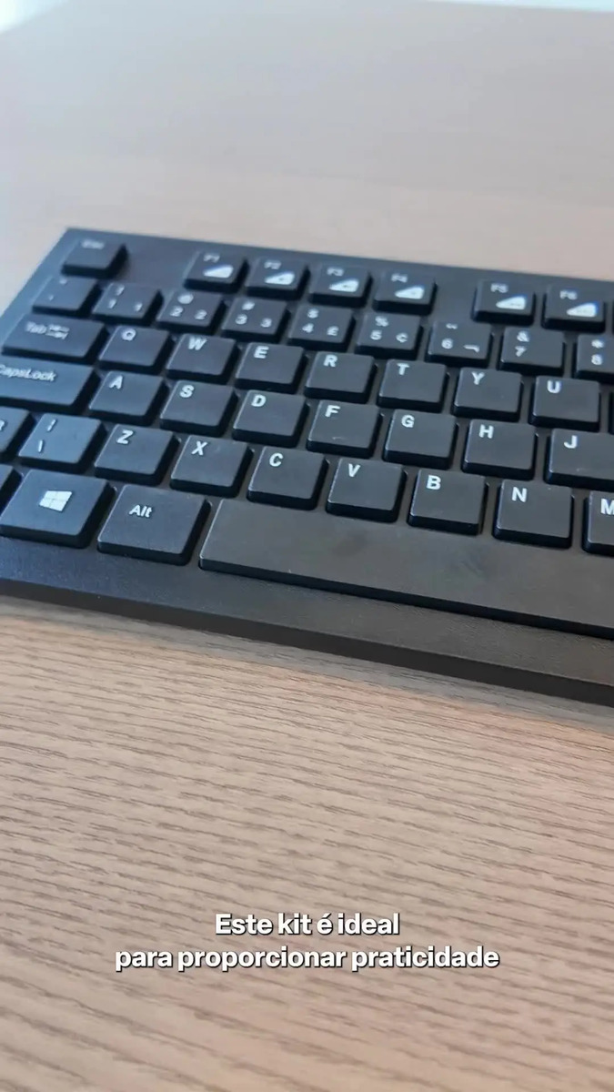 Combo Teclado E Mouse Sem Fio Multimídia Usb Preto Tc212