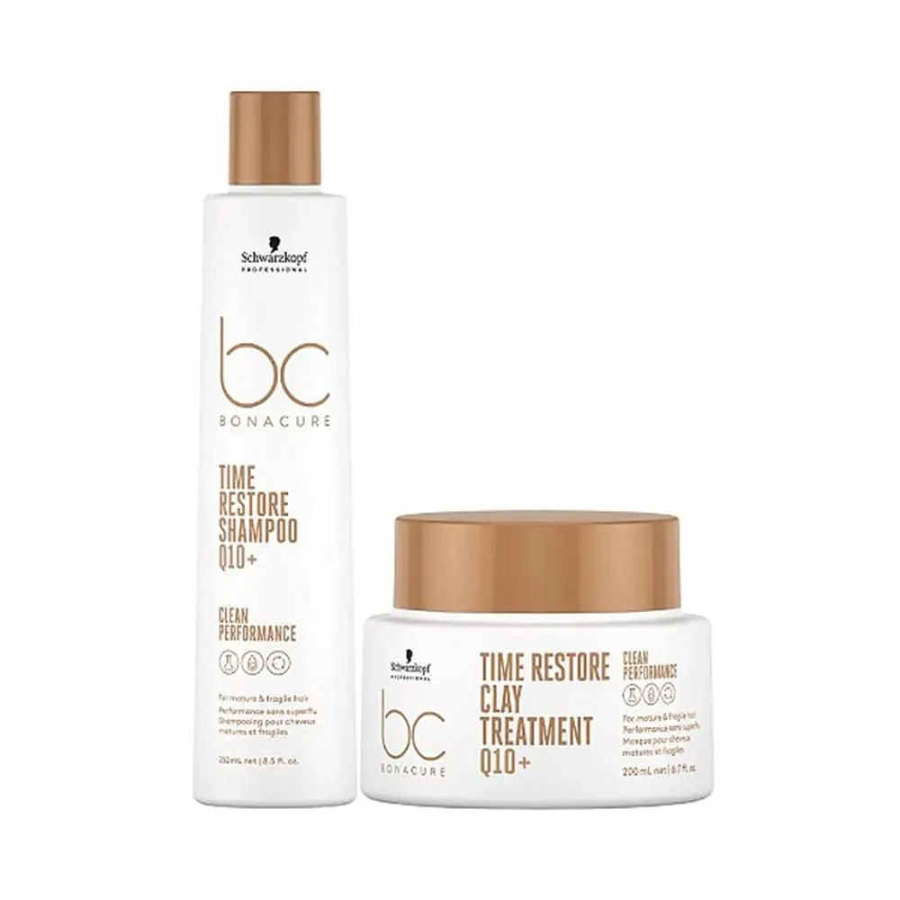 Kit Schwarzkopf Bonacure Time Restore Shampoo 250ml e Máscara 200ml
